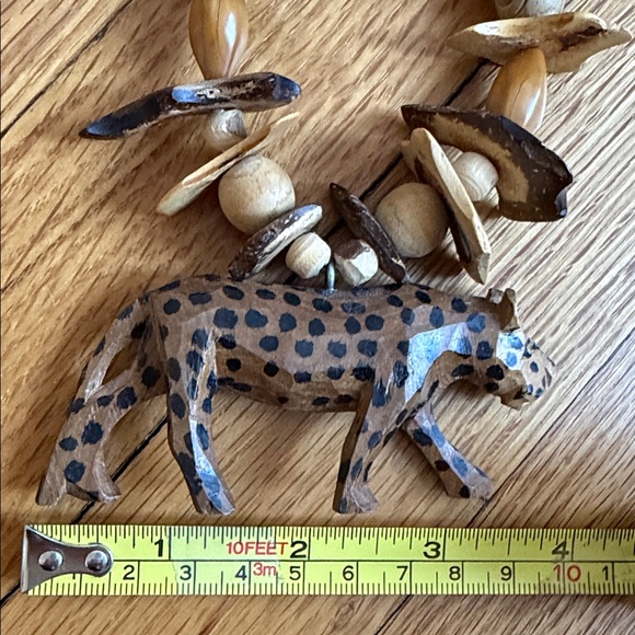 Handcrafted Safari Carved Animal with wooden beads Statement Necklace - Picture 7 of 9